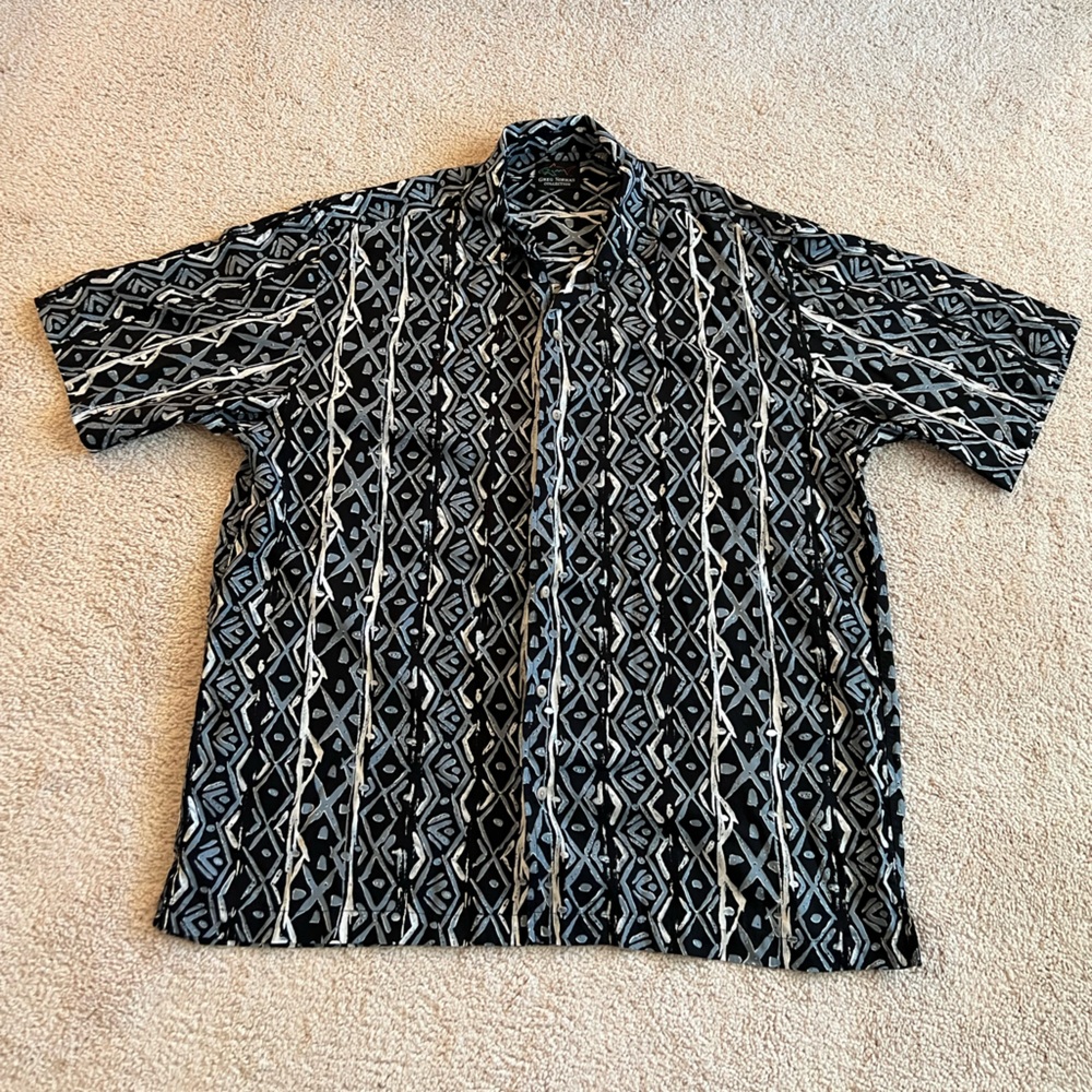 Greg Norman Collection Hawaiian Button Down Shirt, Men’s Large, Rayon. Floral - Picture 2 of 10